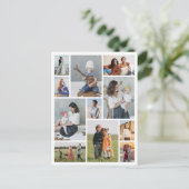 Maak Je Eigen 11 Foto Collage Briefkaart (Staand voorkant)