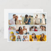 Maak Je Eigen 12 Foto Collage Ansichtkaart Briefkaart (Voorkant / Achterkant)
