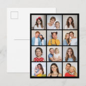 Maak Je Eigen 12 Foto Collage  Briefkaart (Voorkant / Achterkant)