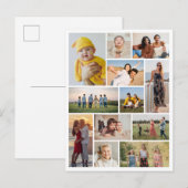 Maak Je Eigen 12 Foto Collage Briefkaart (Voorkant / Achterkant)