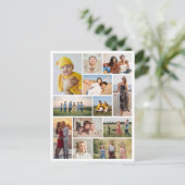 Maak Je Eigen 12 Foto Collage Briefkaart (Staand voorkant)