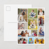 Maak Je Eigen 12 Foto Collage Briefkaart (Voorkant / Achterkant)