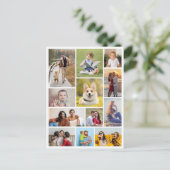 Maak Je Eigen 12 Foto Collage Briefkaart (Staand voorkant)