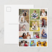 Maak Je Eigen 12 Foto Collage Briefkaart (Voorkant / Achterkant)