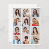 Maak Je Eigen 12 Foto Collage Briefkaart (Voorkant / Achterkant)