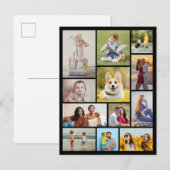 Maak Je Eigen 12 Foto Collage Briefkaart (Voorkant / Achterkant)