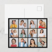 Maak Je Eigen 12 Foto Collage Briefkaart (Voorkant / Achterkant)