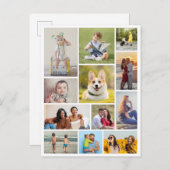 Maak Je Eigen 12 Foto Collage Briefkaart (Voorkant / Achterkant)