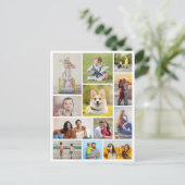Maak Je Eigen 12 Foto Collage Briefkaart (Staand voorkant)