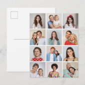Maak Je Eigen 12 Foto Collage Briefkaart (Voorkant / Achterkant)