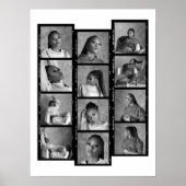 Maak je eigen 12 foto collage chic filmstrook poster (Voorkant)