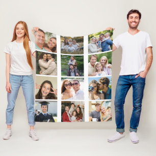 Maak je eigen 12 foto collage fleece deken