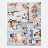 Maak Je Eigen 12 Foto Collage Fleece Deken (Voorkant)