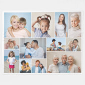 Maak Je Eigen 12 Foto Collage Fleece Deken (Voorkant (Horizontaal))