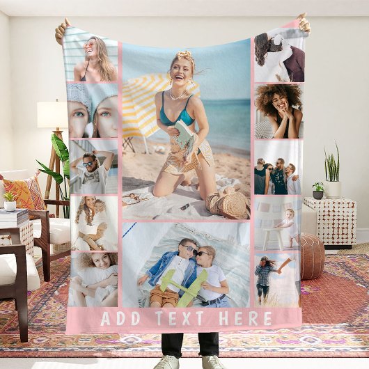 Maak Je Eigen 12 Foto Collage Fleece Deken