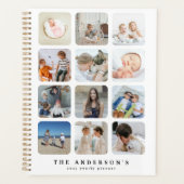 Maak je eigen 12 foto collage gepersonaliseerd jaa planner (Voorkant)
