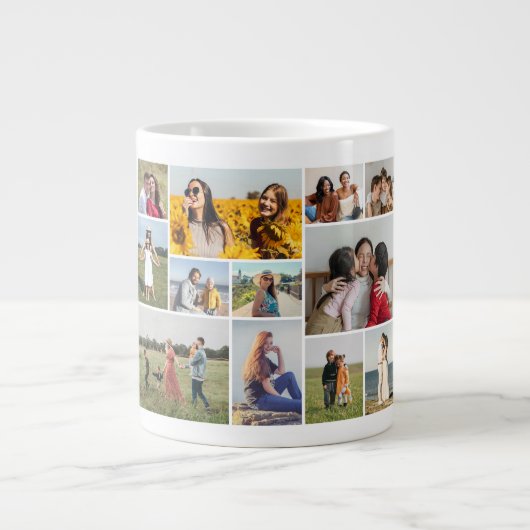 Maak Je Eigen 12 Foto Collage Grote Koffiekop (Voorkant)