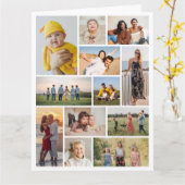 Maak Je Eigen 12 Foto Collage Kaart (Gele Bloem)