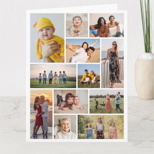 Maak Je Eigen 12 Foto Collage Kaart (Voorkant)