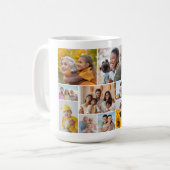 Maak je eigen 12 foto collage  koffiemok (Voorkant links)