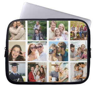 Maak je eigen 12 foto collage laptop sleeve