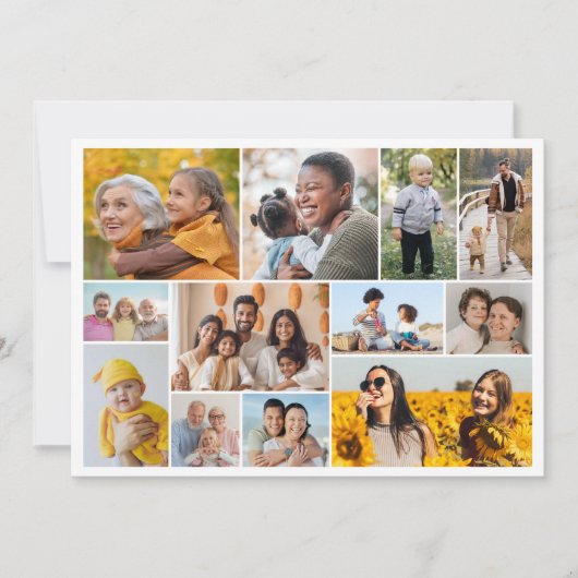 Maak Je Eigen 12 Foto Collage Notitiekaartje (Voorkant)