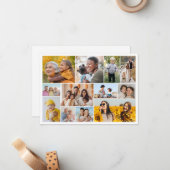 Maak Je Eigen 12 Foto Collage  Notitiekaartje (Voorkant / Achterkant in situ)