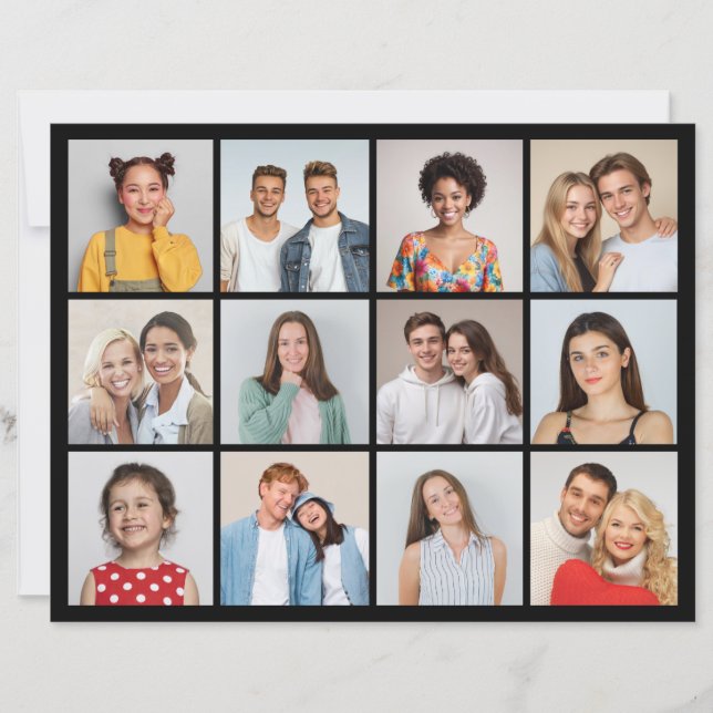 Maak Je Eigen 12 Foto Collage Papierblad (Voorkant)
