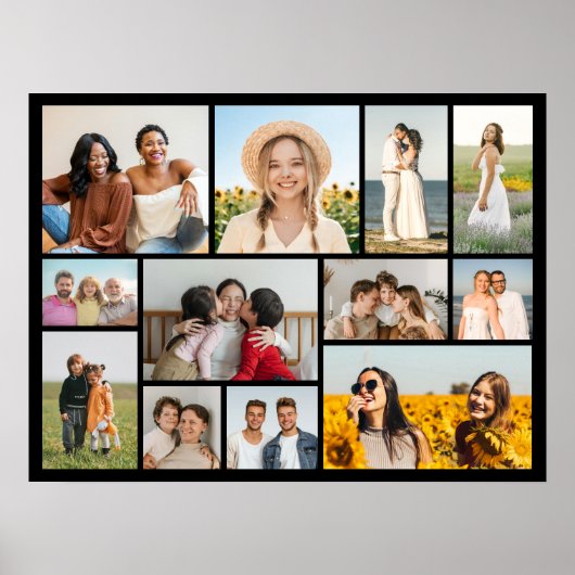 Maak Je Eigen 12 Foto Collage Poster (Voorkant)