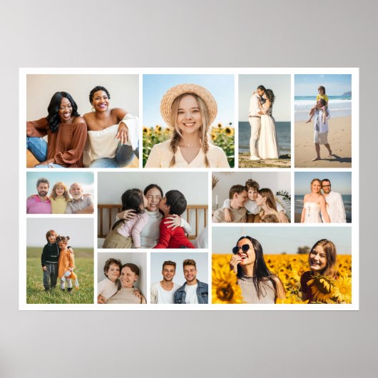 Maak Je Eigen 12 Foto Collage Poster (Voorkant)