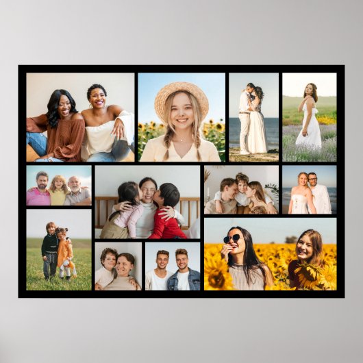 Maak Je Eigen 12 Foto Collage Poster (Voorkant)
