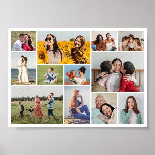 Maak Je Eigen 12 Foto Collage Poster (Voorkant)