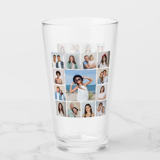 Maak Je Eigen 13 Foto Collage Glas (Voorkant)
