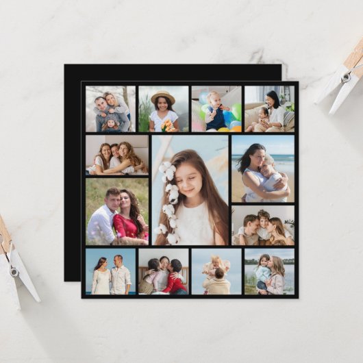 Maak Je Eigen 13 Foto Collage Kaart (Voorkant / Achterkant in situ)