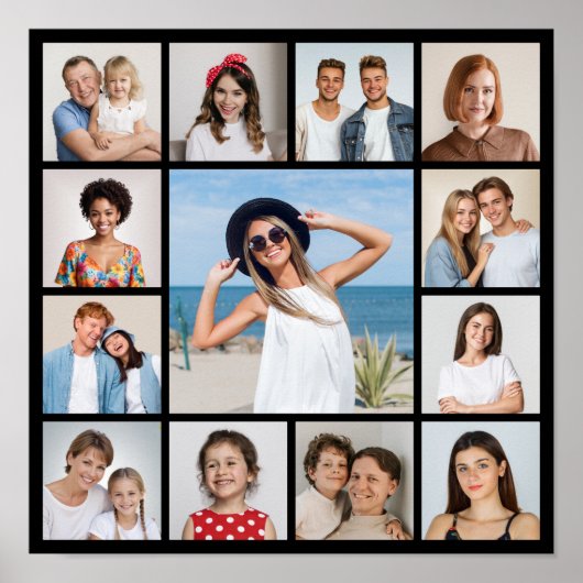 Maak Je Eigen 13 Foto Collage  Poster (Voorkant)