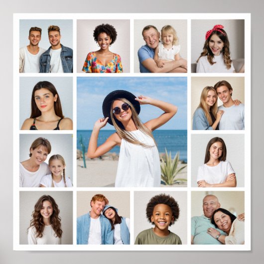 Maak Je Eigen 13 Foto Collage  Poster (Voorkant)
