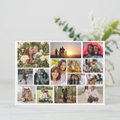 Maak Je Eigen 14 Foto Collage Foto Blok Feestdagenkaart (Staand voorkant)