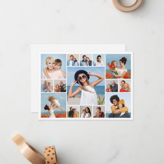 Maak je eigen 15 foto collage  notitiekaartje (Voorkant / Achterkant in situ)