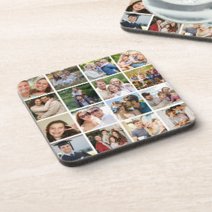 Maak je eigen 16 foto collage  bier onderzetter