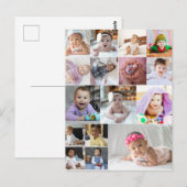 Maak je eigen 16 foto collage  briefkaart (Voorkant / Achterkant)