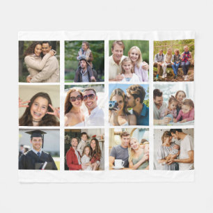 Maak je eigen 16 foto collage fleece deken