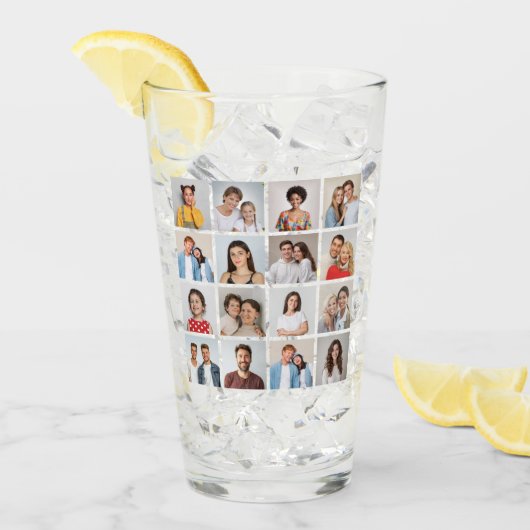 Maak Je Eigen 16 Foto Collage Glas (Voorkant ijs)