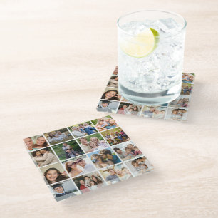 Maak je eigen 16 foto collage  glazen onderzetter