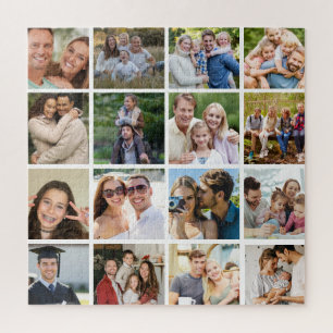 Maak je eigen 16 foto collage legpuzzel