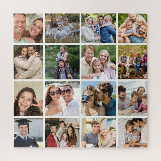 Maak je eigen 16 foto collage legpuzzel (Verticaal)