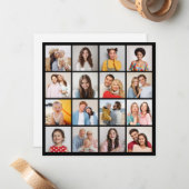 Maak Je Eigen 16 Foto Collage Notitiekaartje (Voorkant / Achterkant in situ)