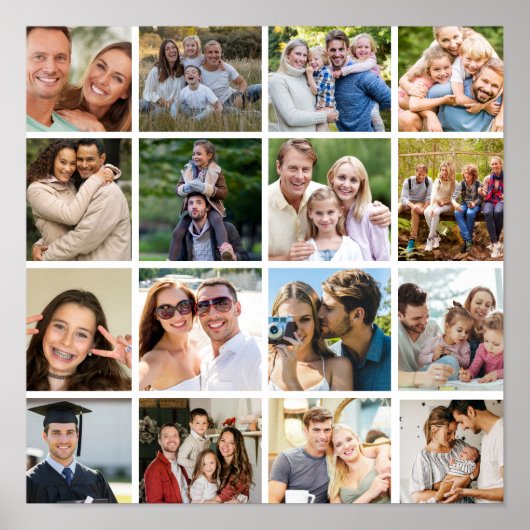 Maak je eigen 16 foto collage poster (Voorkant)