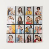 Maak Je Eigen 16 Foto Collage Wandkleed (Voorkant)