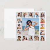 Maak Je Eigen 17 Foto Collage Notitiekaartje (Voorkant / Achterkant)