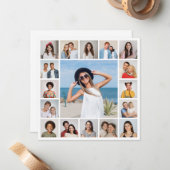 Maak Je Eigen 17 Foto Collage Notitiekaartje (Voorkant / Achterkant in situ)